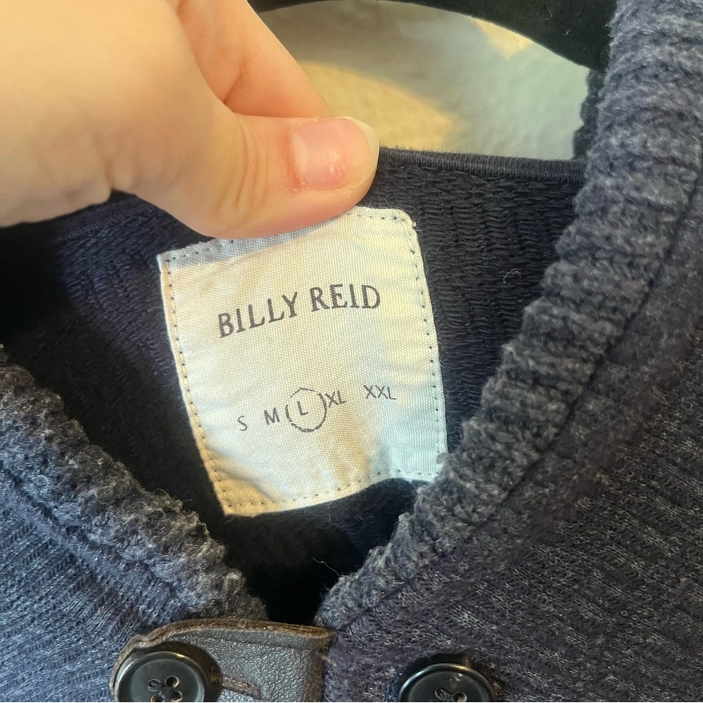 Billy Reid Men’s Pullover Sweater Cowl size L navy - Picture 4 of 5